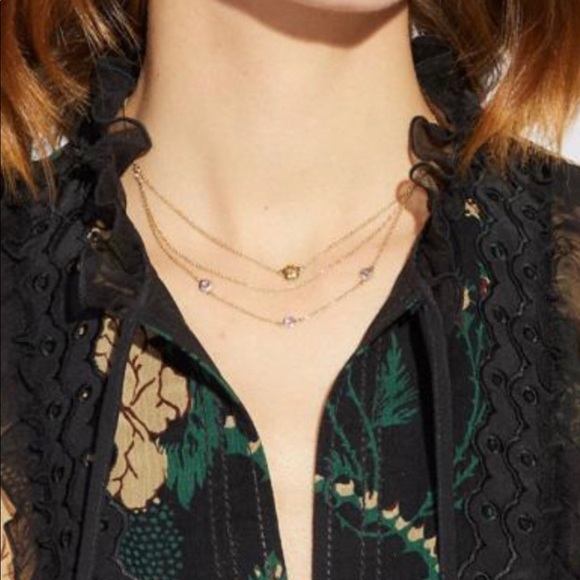 COACH Demi-Fine Sunburst Layered Chain Necklace - Picture 4 of 5